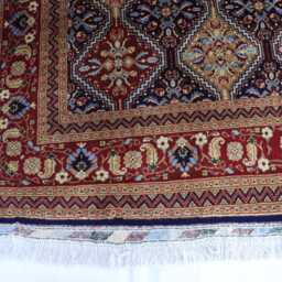 Hand Knotted Afghan Wool Rug Geometric Boho Decor, 8.4x6.7 Ft - thumbnail 2