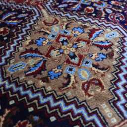 Hand Knotted Afghan Wool Rug Geometric Boho Decor, 8.4x6.7 Ft - thumbnail 4