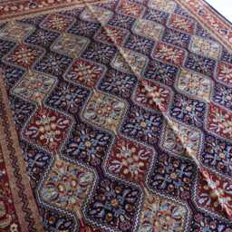 Hand Knotted Afghan Wool Rug Geometric Boho Decor, 8.4x6.7 Ft - thumbnail 3