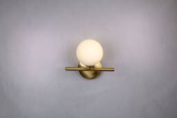 Wall Light - Brass Gold Globe Lamp Vanity Fixture, Sconce Model Ranor Lighting Design # - thumbnail 1