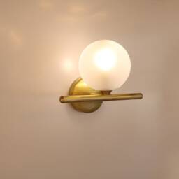 Wall Light - Brass Gold Globe Lamp Vanity Fixture, Sconce Model Ranor Lighting Design # - thumbnail 4