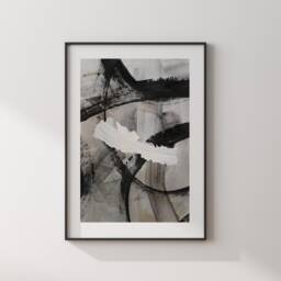 Nepal Map - Black & Grey Abstract Painting Of Wall Art Print Traval Poster - thumbnail 3