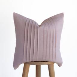 Purple Linen Pillow Cover With Hidden Zipper & Ticking Lines - Decorative Throw Pillowcase, Handmade Accent - thumbnail 3