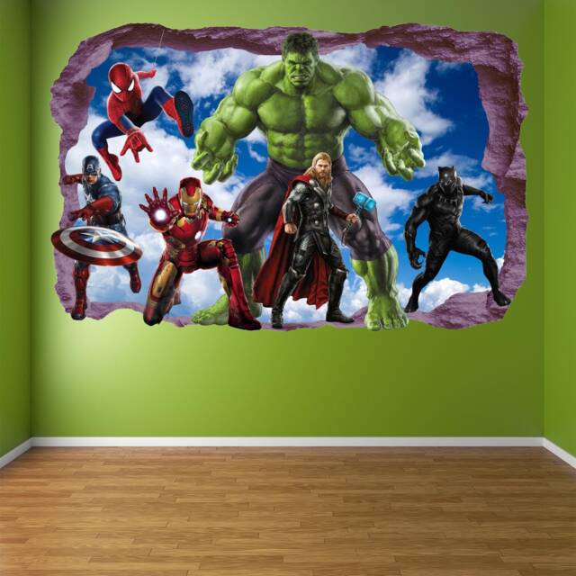 Avengers Superhero Wall Decal Sticker Mural Poster Print Art Iron Man Hulk Captain America Spiderman Thor - image 1