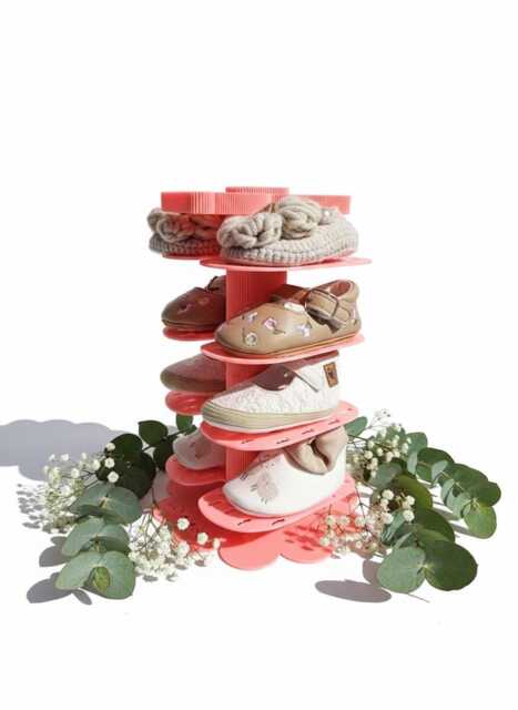 Bunny Shoe Rack 3D Printed Nursery Organizer, Custom Colors - image 1