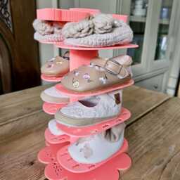 Bunny Shoe Rack 3D Printed Nursery Organizer, Custom Colors - thumbnail 2