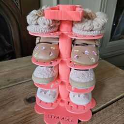 Bunny Shoe Rack 3D Printed Nursery Organizer, Custom Colors - thumbnail 3