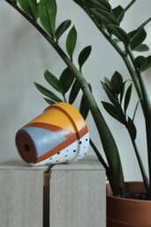 Hand Painted Terracotta Plant Pot Customizable Indoor Planter With Drainage - thumbnail 1