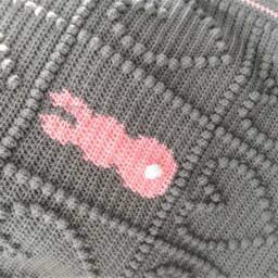 Crochet Baby Blanket Grey Star & Pink Bunny, Tactile Popcorn Design - thumbnail 2