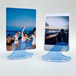 Wave Photo Holder Frame, Polaroid Instax Display, Beach Holiday Memories, Ocean Travel Gift Honeymoon Keepsake Coastal Surfing Decor - thumbnail 4