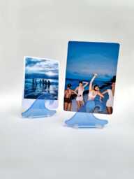 Wave Photo Holder Frame, Polaroid Instax Display, Beach Holiday Memories, Ocean Travel Gift Honeymoon Keepsake Coastal Surfing Decor - thumbnail 1
