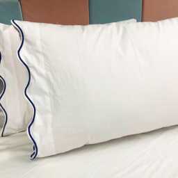 Pushp Linen Pillowcases 100% Cotton Pack Of 2 Pillow Cases With Scalloped Embroidery - thumbnail 3