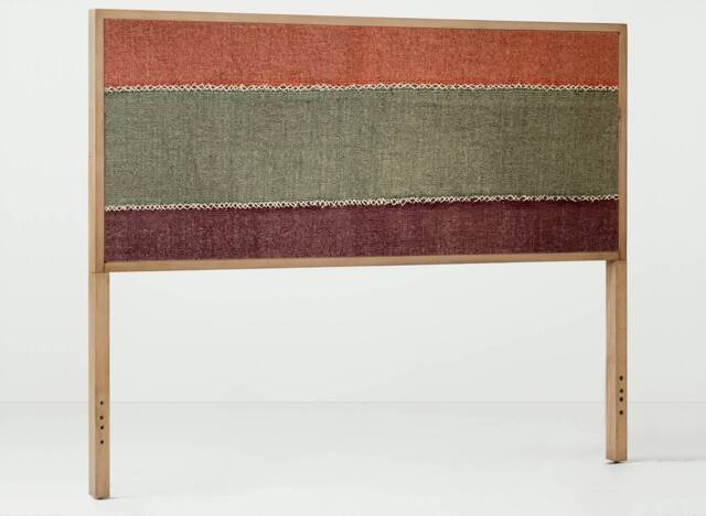 Handmade Jute Wool Kilim Headboard Rug, Upholstery FabricRug Only - image 1