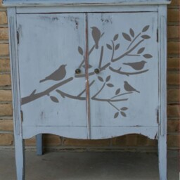 Birds On Branch Stencil Nursery Wall Decor, Kids Room Painting - thumbnail 3