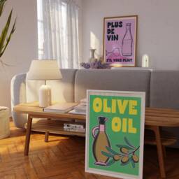 Vintage Olive Oil Print Retro Italian Kitchen Art - thumbnail 2