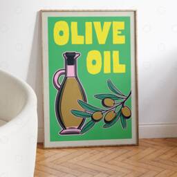Vintage Olive Oil Print Retro Italian Kitchen Art - thumbnail 3