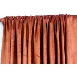 "Rust Velvet Curtain 52""x84" - thumbnail 2