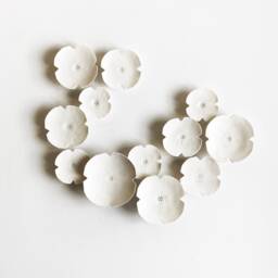 Extra Large Ceramic Flower Wall Art - 3D Porcelain Sculpture, Set Of 12 Made To Order - thumbnail 1