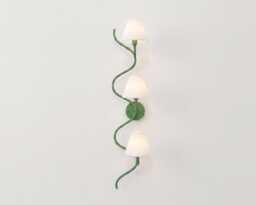 Wall Light - Contemporary Green Spiral Three Sconce, Creative Modern Designer Fixture For Stylish Interior Spaces - thumbnail 1