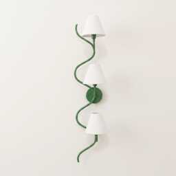 Wall Light - Contemporary Green Spiral Three Sconce, Creative Modern Designer Fixture For Stylish Interior Spaces - thumbnail 2