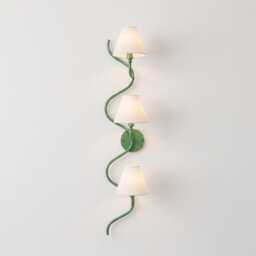 Wall Light - Contemporary Green Spiral Three Sconce, Creative Modern Designer Fixture For Stylish Interior Spaces - thumbnail 3