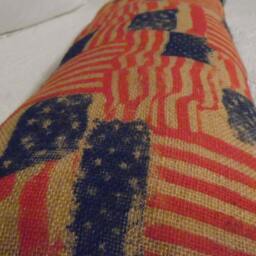 12 X 24 Flag Burlap Lumbar Pillow Cover.flags.patriotic.red.natural..americana. America. July 4Th.pillowcover.slipcovers - thumbnail 3