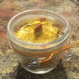 Golden Rays Beeswax Candle Lemon, Orange, Rosemary, Sun Charm - thumbnail 1