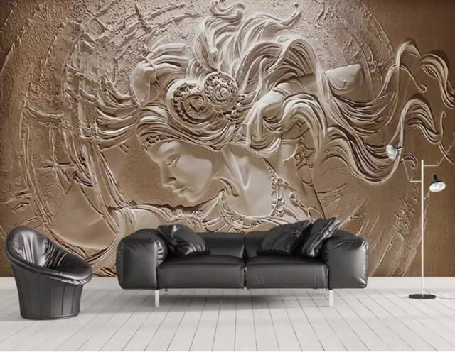 3D Embossed Gypsum Wallpaper Mural, Peel & Stick, Removable Wall Art - image 1