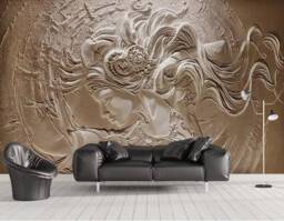 3D Embossed Gypsum Wallpaper Mural, Peel & Stick, Removable Wall Art - thumbnail 1
