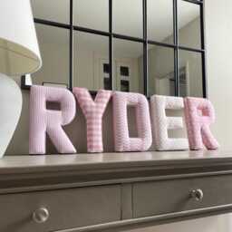 Pink Fabric Letters - Nursery Decor Inspo Wall Hanging Letter - thumbnail 2