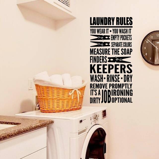 Laundry Rules Vinyl Wall Decal Room Sign - image 1
