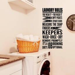 Laundry Rules Vinyl Wall Decal Room Sign - thumbnail 1