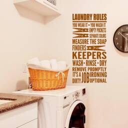Laundry Rules Vinyl Wall Decal Room Sign - thumbnail 2