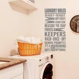 Laundry Rules Vinyl Wall Decal Room Sign - thumbnail 3