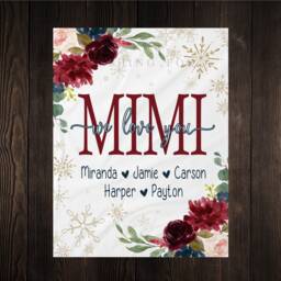 Mom Christmas Gift, Blanket, Present, Floral Style Personalized Gift For Grandparent - thumbnail 2