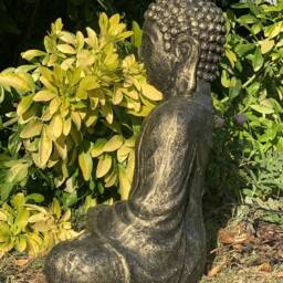 stone Garden Large Sitting Buddha Ornament Gold - thumbnail 4