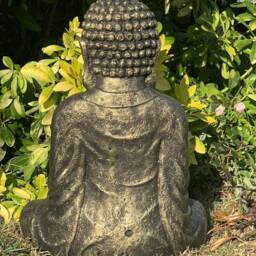 stone Garden Large Sitting Buddha Ornament Gold - thumbnail 3