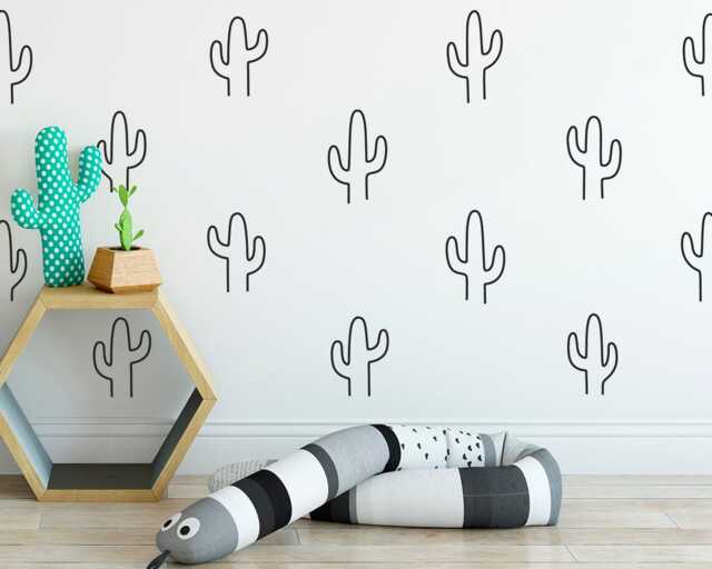 Cactus Wall Decals - Decor, Gift For Mom, Nursery Vinyl Decals, Gift, Art, Unique Home Baby - image 1