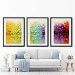 Rainbow Secret Garden Framed Art Print Trio - thumbnail 1