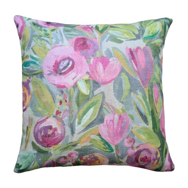 Voyage Melolo Peony Cushion Pillow Cover Pink & Purple Floral Fabric Handmade - image 1