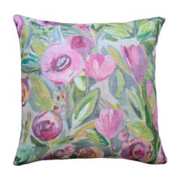 Voyage Melolo Peony Cushion Pillow Cover Pink & Purple Floral Fabric Handmade - thumbnail 1