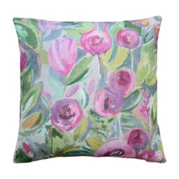 Voyage Melolo Peony Cushion Pillow Cover Pink & Purple Floral Fabric Handmade - thumbnail 2