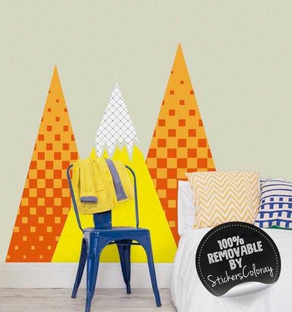 Removable, Self Adhesive Wall Decor For Kids Room, Nurseries, Patterned Mountains Decor, Peel & Stick #59 - image 1