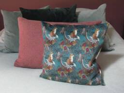 Cushion, Velvet Square Decorative Rectangular Fox Pattern Fabric - thumbnail 1
