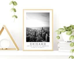 Chicago Skyline Print Minimalist Travel Wall Art - thumbnail 1