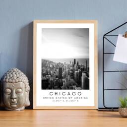 Chicago Skyline Print Minimalist Travel Wall Art - thumbnail 2