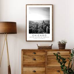 Chicago Skyline Print Minimalist Travel Wall Art - thumbnail 3
