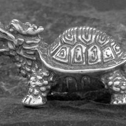 sterling Silver Dragon Tortoise Sculpture - thumbnail 2