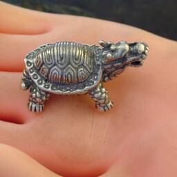 sterling Silver Dragon Tortoise Sculpture - thumbnail 4