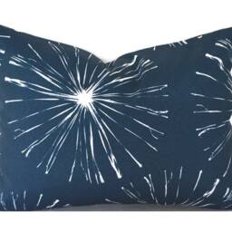 Outdoor Pillow Cover With Zippers, Easy To Use & Washable Sparks Navy Blue - thumbnail 3